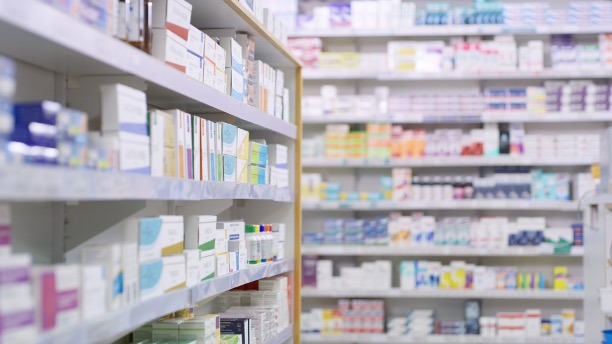 Pharmacy shelves